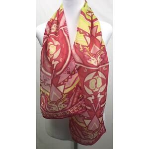 Fordcares “Warriors In Pink” Scarf Women Pink Red Green Rectangular Size 52 x 9